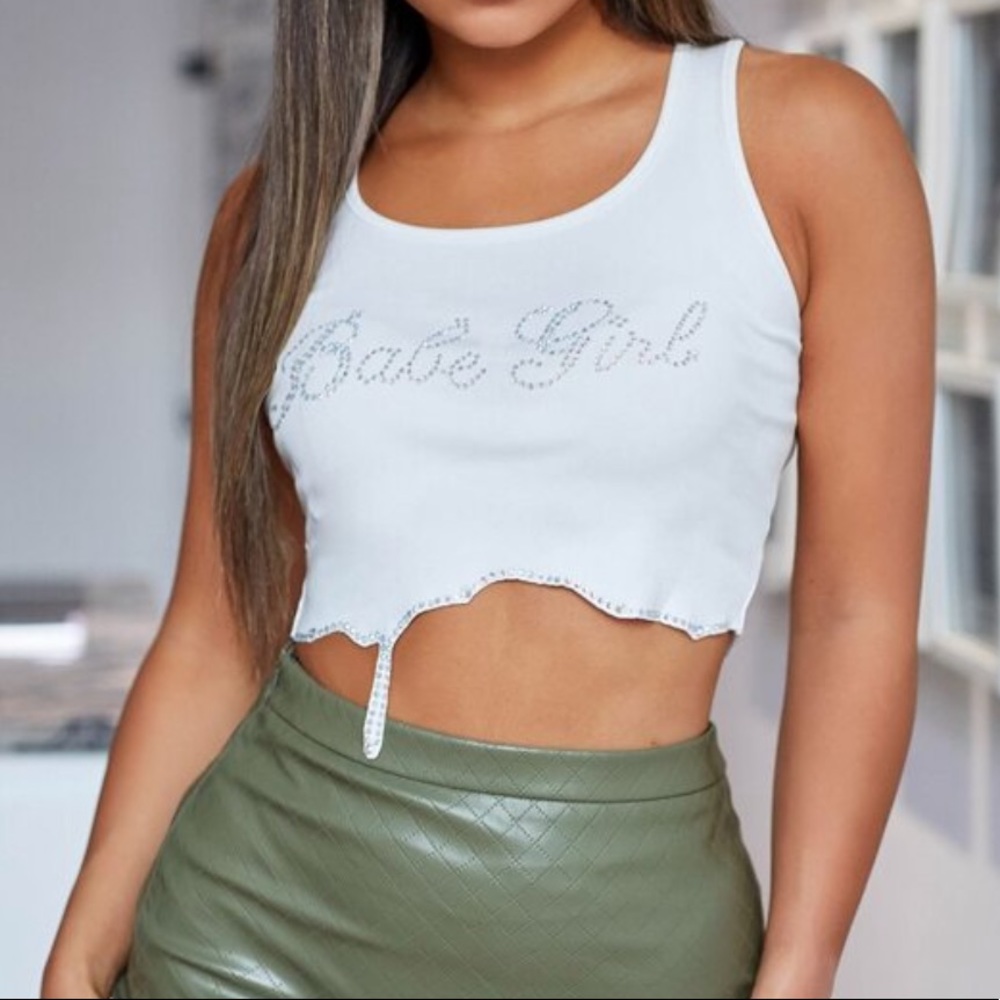 asymmetrical crop tank top XS